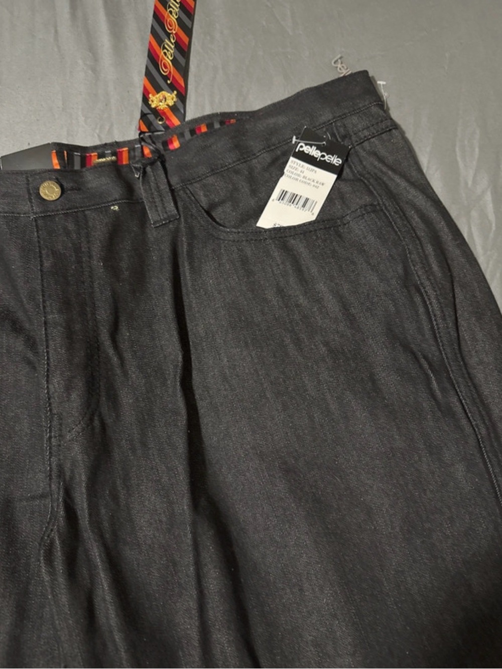 Pelle Pelle Men's Dark Black Relaxed Jeans 44